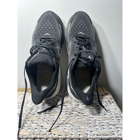 Hoka One One Clifton 9 Running Shoes Mens 12.5 2E WIDE Black Comfort Sneaker - Picture 11 of 15